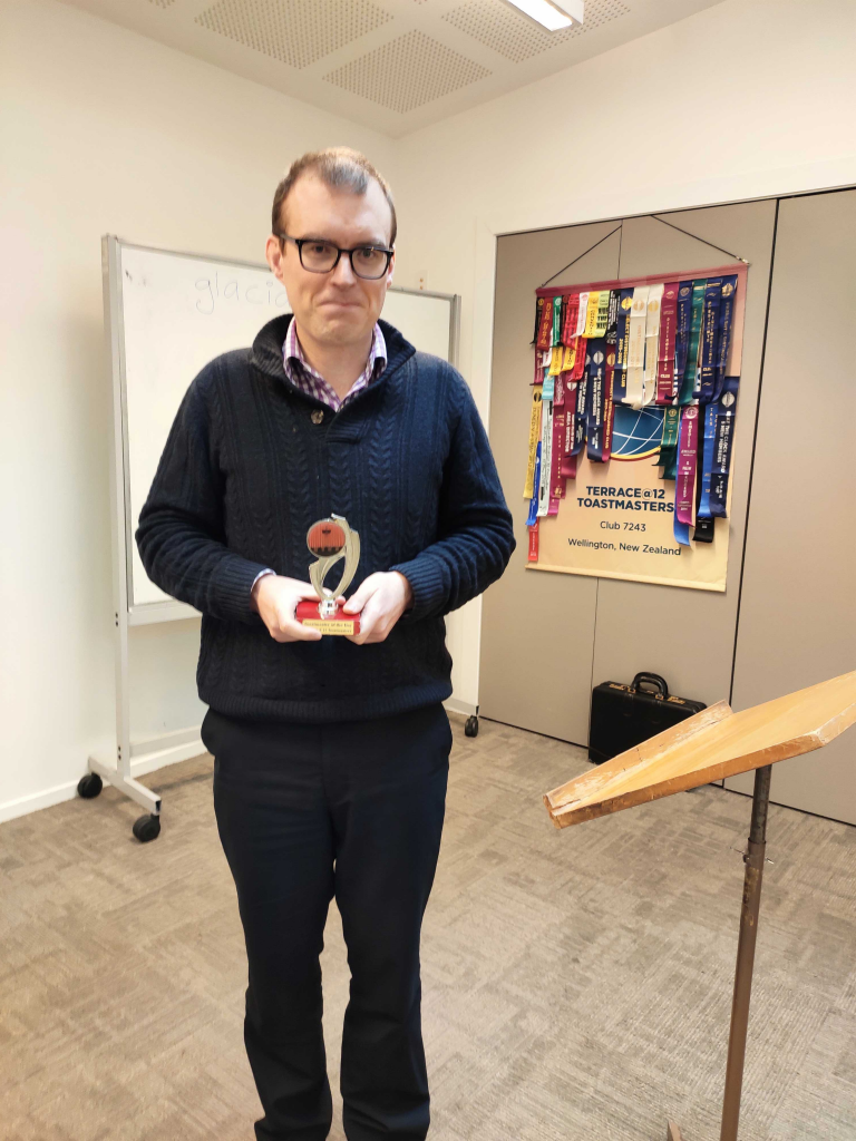 Congratulations to Thomas – Toastmaster of the day